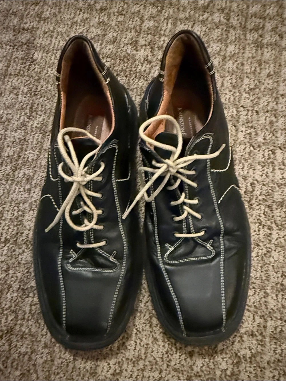 Johnston & Murphy Men's Black Leather Lace-Up Casual Shoes